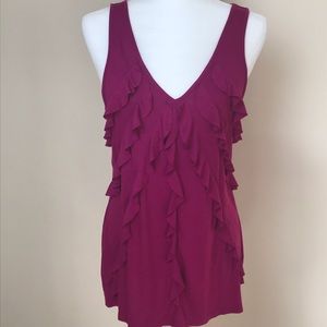 Express Ruffle V Neck Blouse